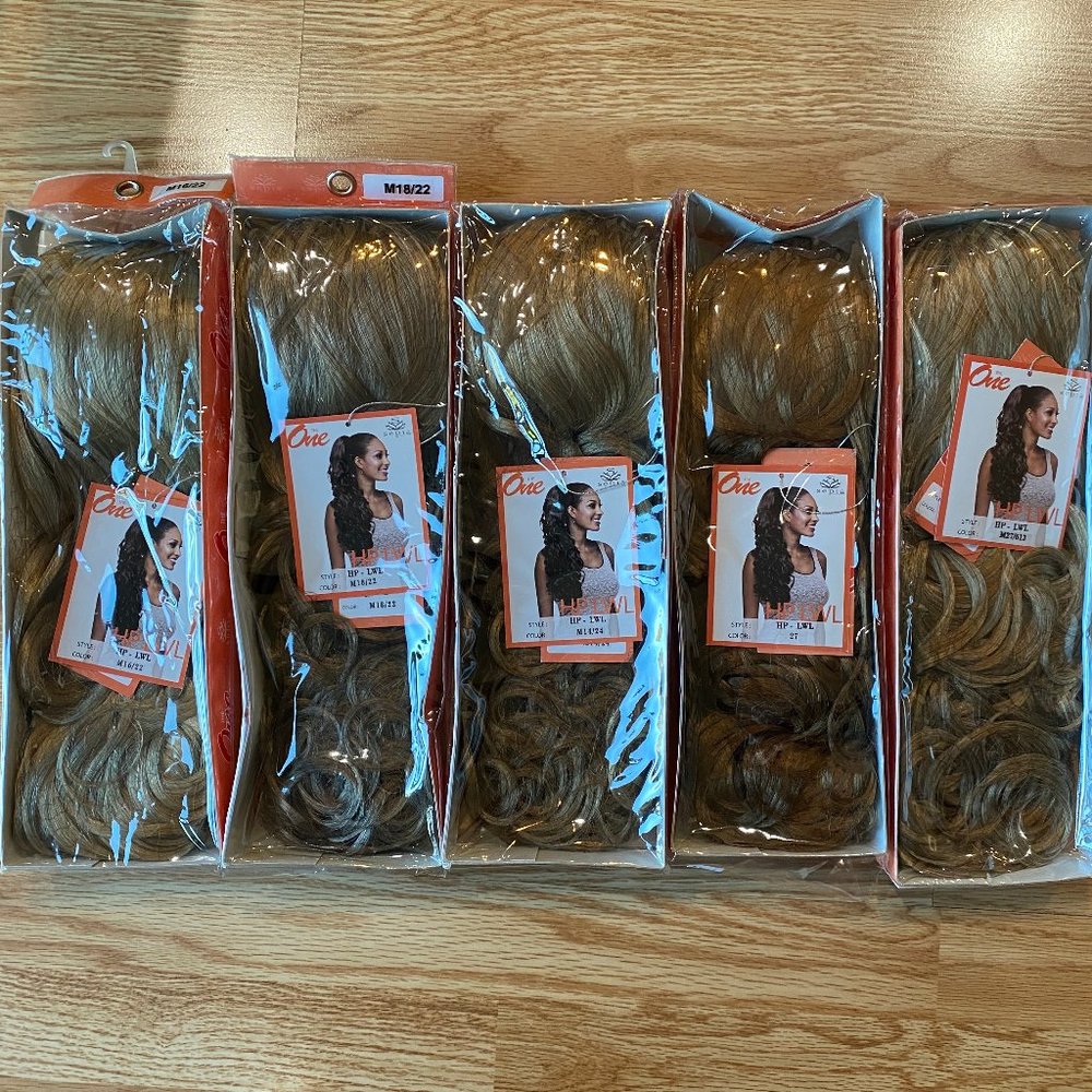 #27 SEPIA CURLY LONG DRAWSTRING PONYTAIL - Picture 3 of 4